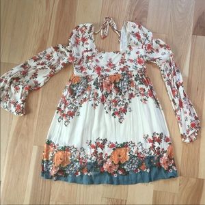 FREE PEOPLE floral babydoll bell sleeve dress